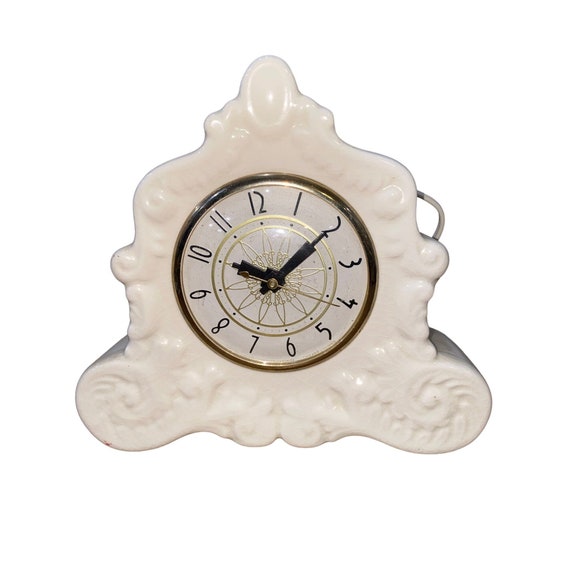 Reloj analogico electrico de ceramica blanca Lanshire antiguo Etsy Espana