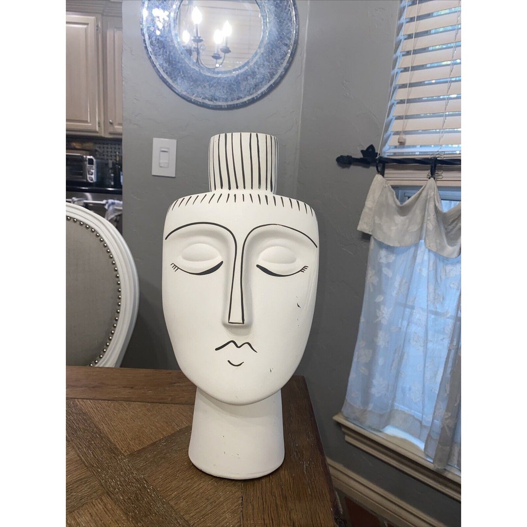 Anthropologie Joji Woman Head Vase White Matte Ceramic 14 Etsy