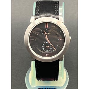 Fossil Arkitekt FS-4289 Montre pour homme Boîtier en acier inoxydable Bracelet en cuir véritable résistant à l&#39;eau