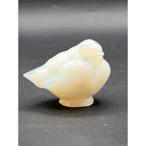 Vintage Hand Made Sabino Art Fire Glass Large Sparrow Chick Bird Made in France