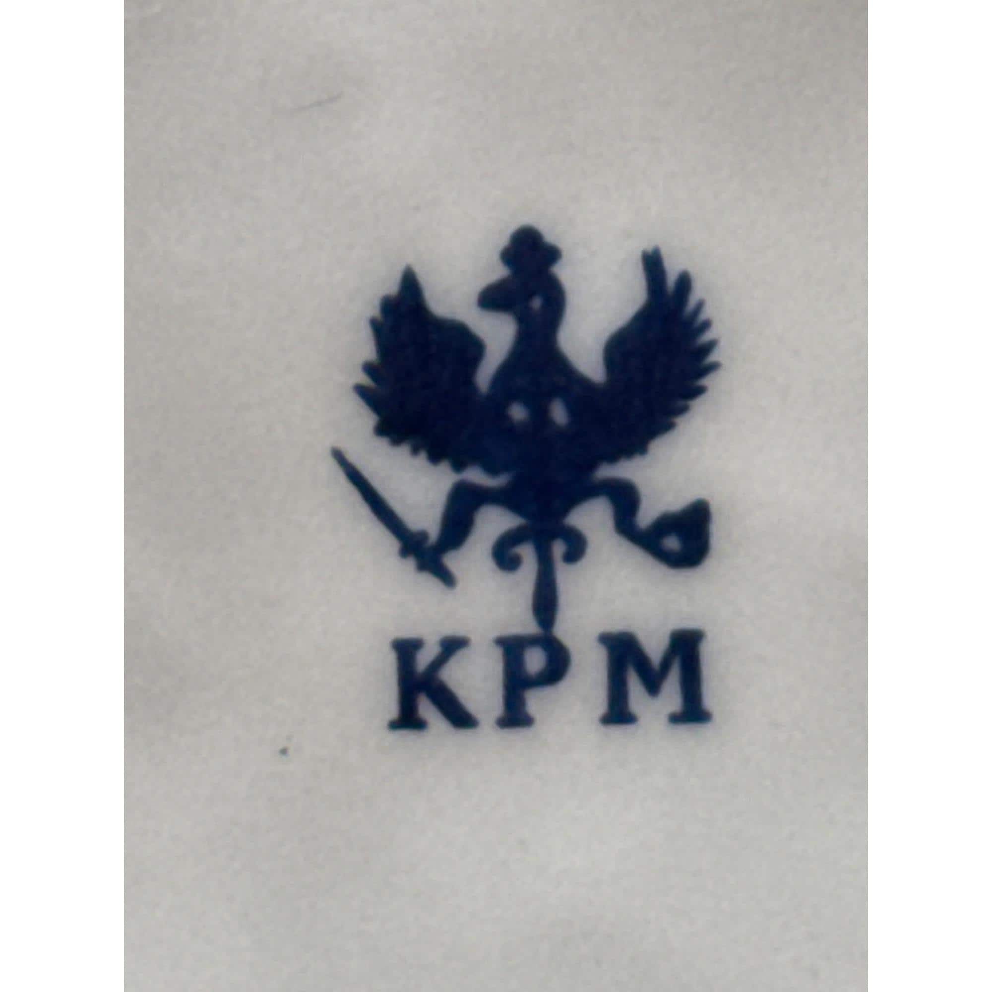Vintage KPM Porcelain Figurines Set of 2 Hand-painted Blue & White