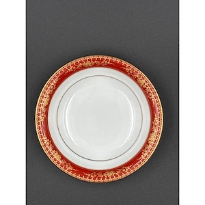 Noritake Goldhill 6613 Vintage Fruit/Dessert Bowl 5 5/8&quot; Red & Gold Floral Japan Discontinued