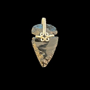 Wire Wrapped Arrow Head Pendant