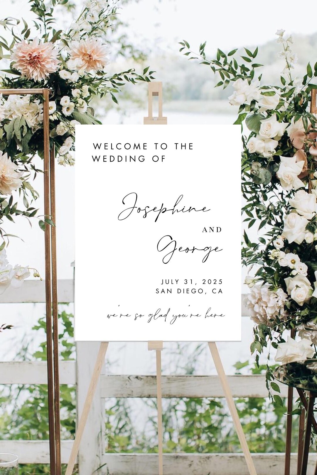 Editable Modern Wedding Welcome Sign | Minimalist Printable Template ...