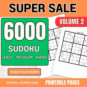 6000 Sudokus: De Fácil a Difícil, Volumen 2 (Descarga Digital)