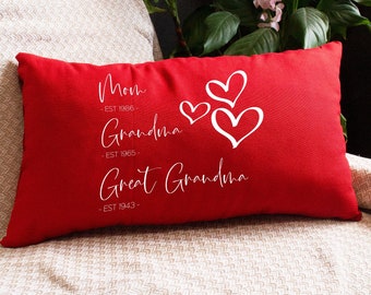 Custom Pillow Cover Mothers Day Gift, Grandma Pillow, Personalize Pillow, Nana Gift, Family Pillow, Lumbar Pillow Case, Grandparent Gift