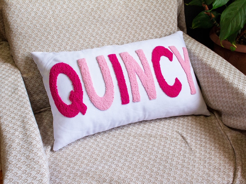 Punch Needle Pillow, Embroidered pillow, lumbar pillow, custom name pillow, needlepoint pillow, monogram pillow, mothers day gift, custom cushion, gift from child, custom pillow cover, personalized pillow, gift for her, gift for mom