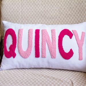 Punch Needle Pillow, Embroidered pillow, lumbar pillow, custom name pillow, needlepoint pillow, monogram pillow, mothers day gift, custom cushion, gift from child, custom pillow cover, personalized pillow, gift for her, gift for mom