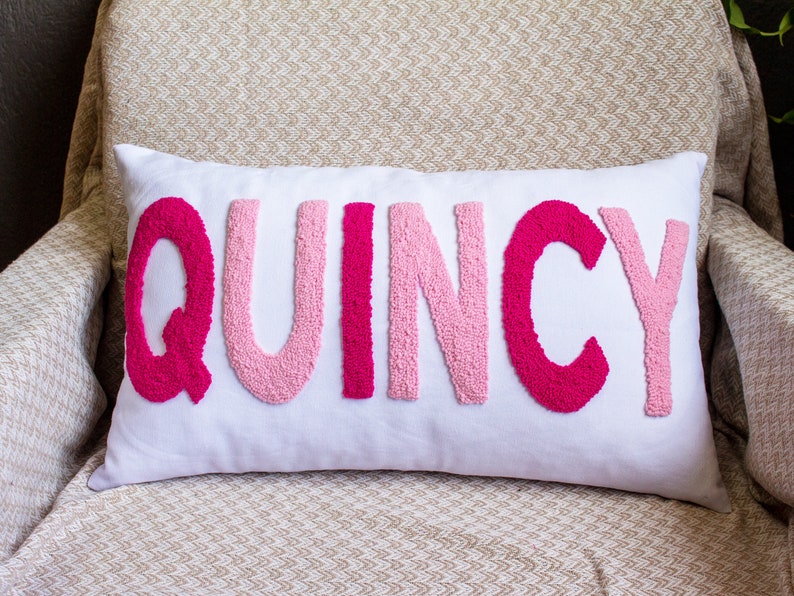 Punch Needle Pillow, Embroidered pillow, lumbar pillow, custom name pillow, needlepoint pillow, monogram pillow, mothers day gift, custom cushion, gift from child, custom pillow cover, personalized pillow, gift for her, gift for mom