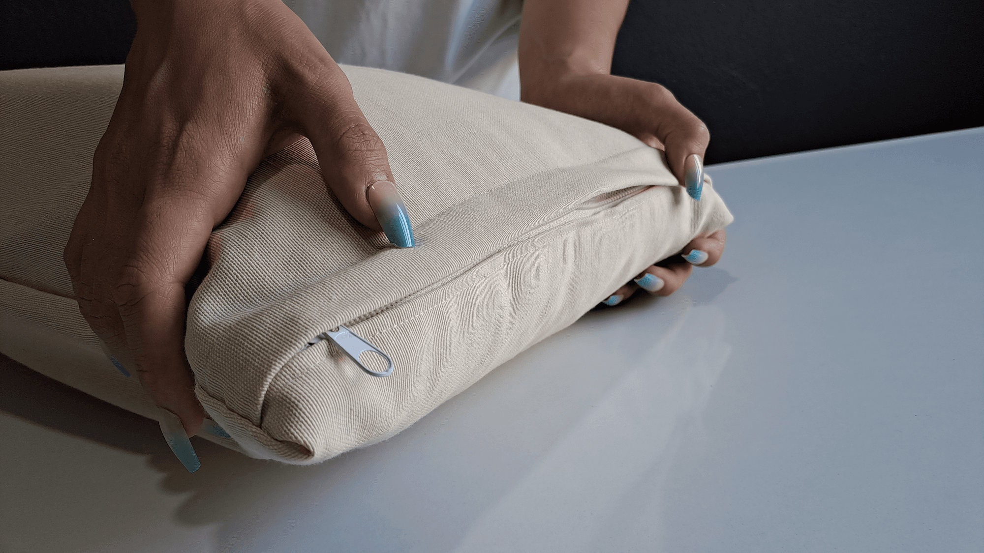 Personalized Punch Needle Name Pillow Case, Embroidered Text Pillow