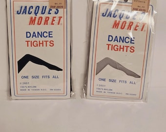 Leggings de danse Jacques Moret, taille unique # 2601 nylon, 100 % NEUF, noir/gris