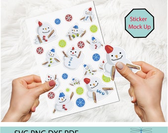 Melting Snowman Stickers, Printable Snowman Stickers PNG, SVG, DXF,  Stickers - Print and Cut Stickers, Digital Download, Cricut, Silhouette