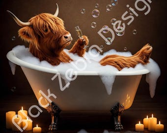 Highland Cow Funny Prints, Highland Cow Prints, Framed Wall Art Gift, Full Color Prints
