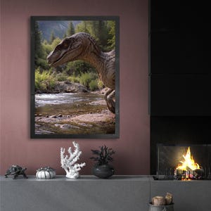 Velociraptor SI | Dinosaur Wall Art Prints | Hollywood Quality Poster | Kid&#39;s Room Decor | Dinosaur Poster | Extinction Collection