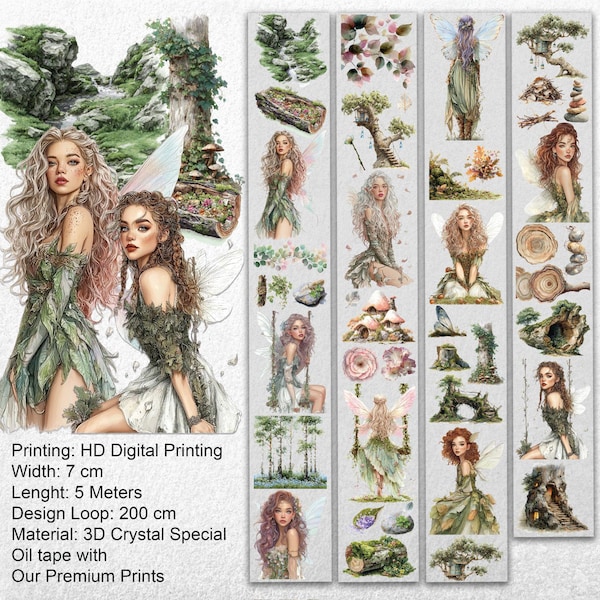 Cinta adhesiva para mascotas "La historia del hada" - Scrapbooking, diario, manualidades de fantasía - Impuestos incluidos - SRP156