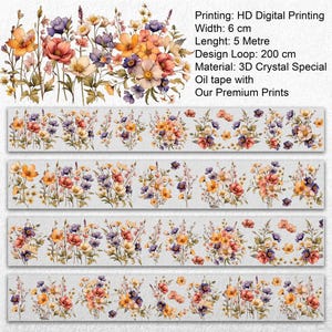 Scrapbook Fairy Flowers - Fita de óleo especial de cristal 3D