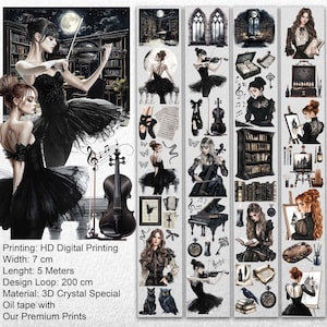 Scrapbook Dark Academia - Nastro adesivo speciale per olio 3D Crystal
