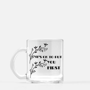 Clear Glass Mug, Coffee Mug, Vintage Mug, Gifts for her, Clear Mug, Tea Mug, Gifts for him, Personalize Mug, Clear Coffee Mug