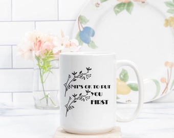 Handgemaakte affirmatiemok: witte keramische koffiemok, luxe 15oz
