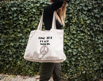 Oversized Cotton Canvas Tote Bag: Everyday Carryall