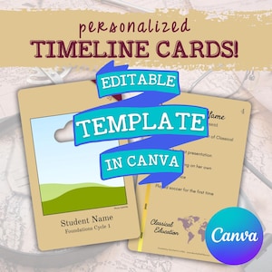 Anpassbare Studenten Timeline Card VORLAGE