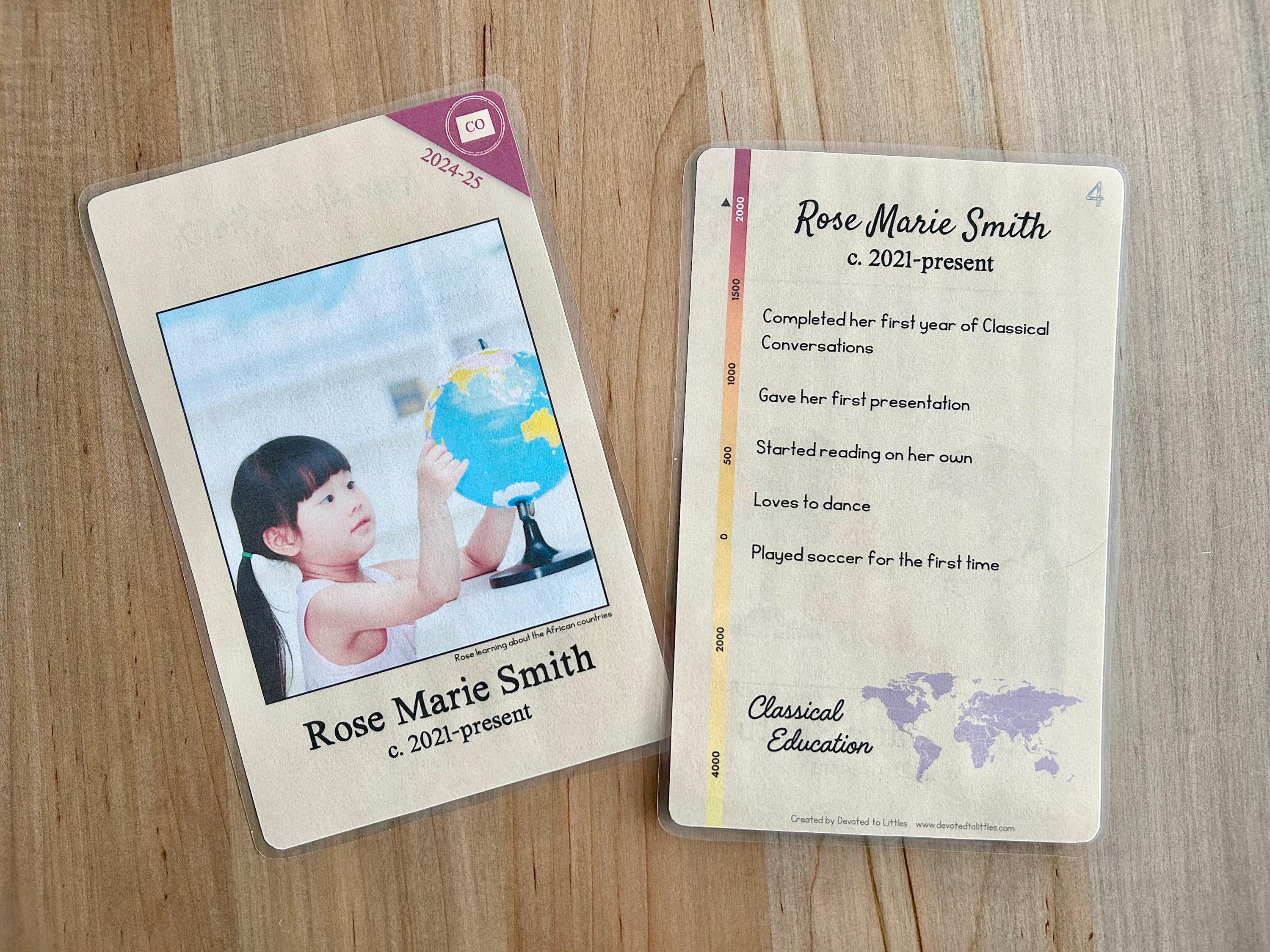 Personalized Student Timeline Card - Etsy