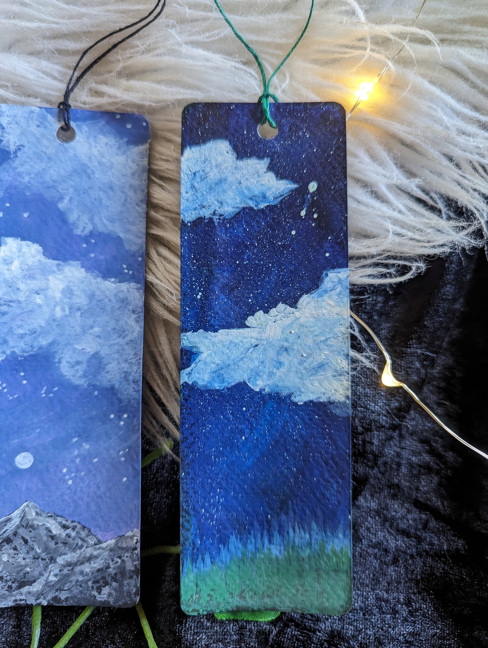 Hand Painted Bookmarks Night Sky Original Gouache Paintings - Etsy
