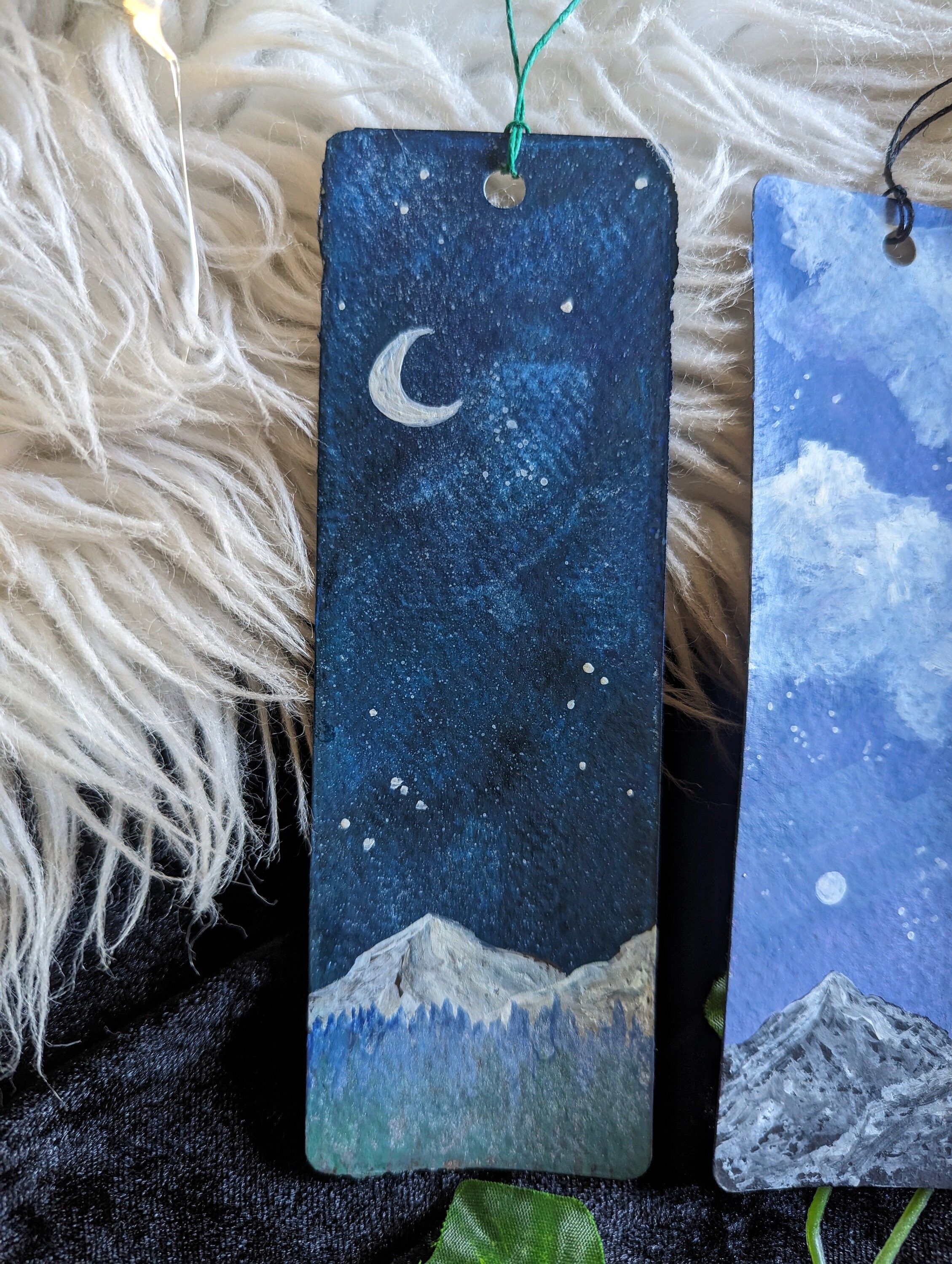 Hand Painted Bookmarks Night Sky Original Gouache Paintings - Etsy
