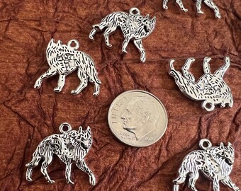 Charm In Argento Sterling 925 Mr. Wolf – Ciondolo Lupo Per Bracciale E Collana, Regalo Uomo E Donna