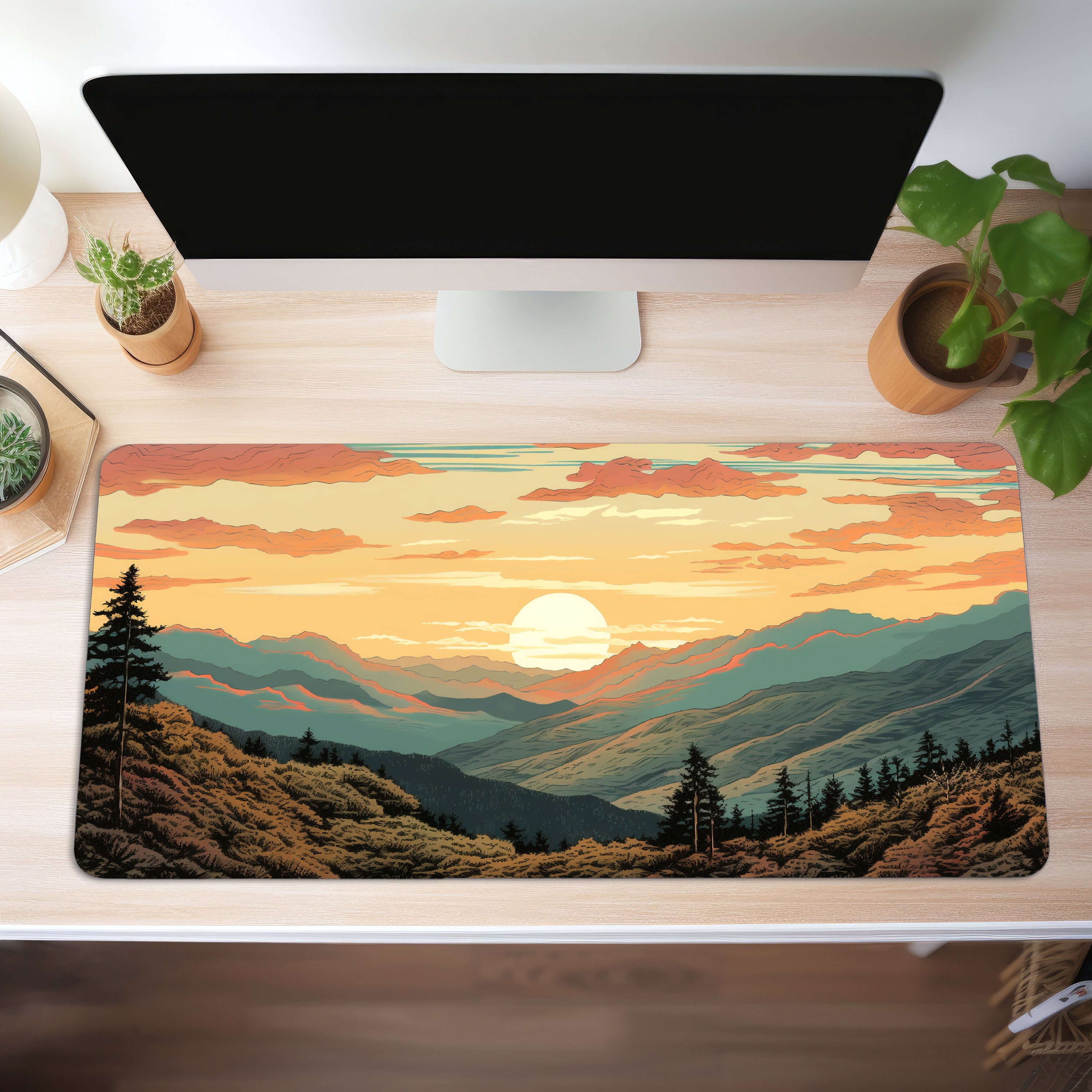 Great Smokey Mountains National Park Lover Aesthetic Desk Decoration Large Desk Mat Cute Desk