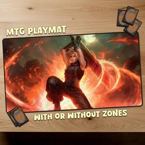 Cloud Ex-Soldier Magic The Gathering Playmat MTG Playmat With Zones MTG Playmat Personalisierte Matte für Sammelkartenspiele