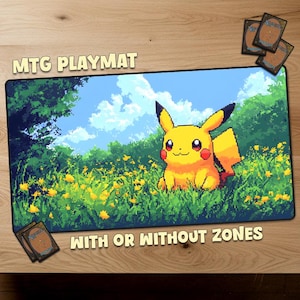 Pokemon Pikachu Magic The Gathering Spielmatte MTG Spielmatte With Zones MTG Geschenk Spielmatte TKG Personalisierte Matte Sammelkartenspiele offizielle Größe