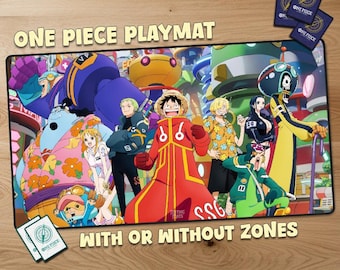 Monkey D. Luffy One Piece Crew One Piece Playmat With Zones One Piece Playmat personalisierte Matte Tcg Matte für Trading Card Games, offizielle Größe
