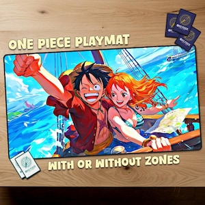 Monkey D Luffy and Nami One Piece Playmat With Zones One Piece Play Mat Personalized Mat TCG Mat for Trading Card Games Official Size