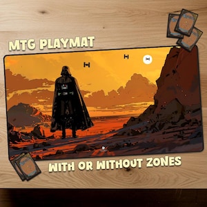 Dark Vador Star Wars Tapis de jeu Magic The Gathering Tapis de jeu MTG avec zones Cadeau MTG Tapis personnalisé TCG pour jeux de cartes à collectionner Taille officielle
