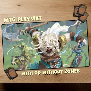Ajani the Greathearted Magic The Gathering Spielmatte MTG Spielmatte With Zones MTG Spielmatte Personalisierte Matte für Sammelkartenspiele