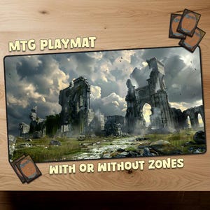 Antike Ruinen Magie The Gathering Spielmatte MTG Spielmatte mit Bereiche MTG Geschenk Spielmatte TKG Personalisierte Matte für Sammelkartenspiele Offene offizielle Größe