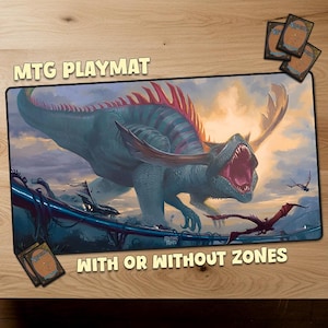 Aetherdrift Agonasaur Rex Magic The Gathering Spielmatte MTG Spielmatte With Zones Spielmatte TKG Personalisierte Matte Sammelkartenspiele offizielle Größe