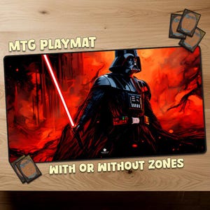 Darth Vader Star Wars Magic The Gathering Spielmatte MTG Spielmatte Mit Zones MTG Geschenk TKG Personalisierte Matte für Sammelkartenspiele Offizielle Größe