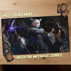 Y'shtola, Night's Blessed Magic The Gathering Spielmatte MTG Spielmatte With Zones MTG Spielmatte Personalisierte Matte Sammelkartenspiele, offizielle Größe