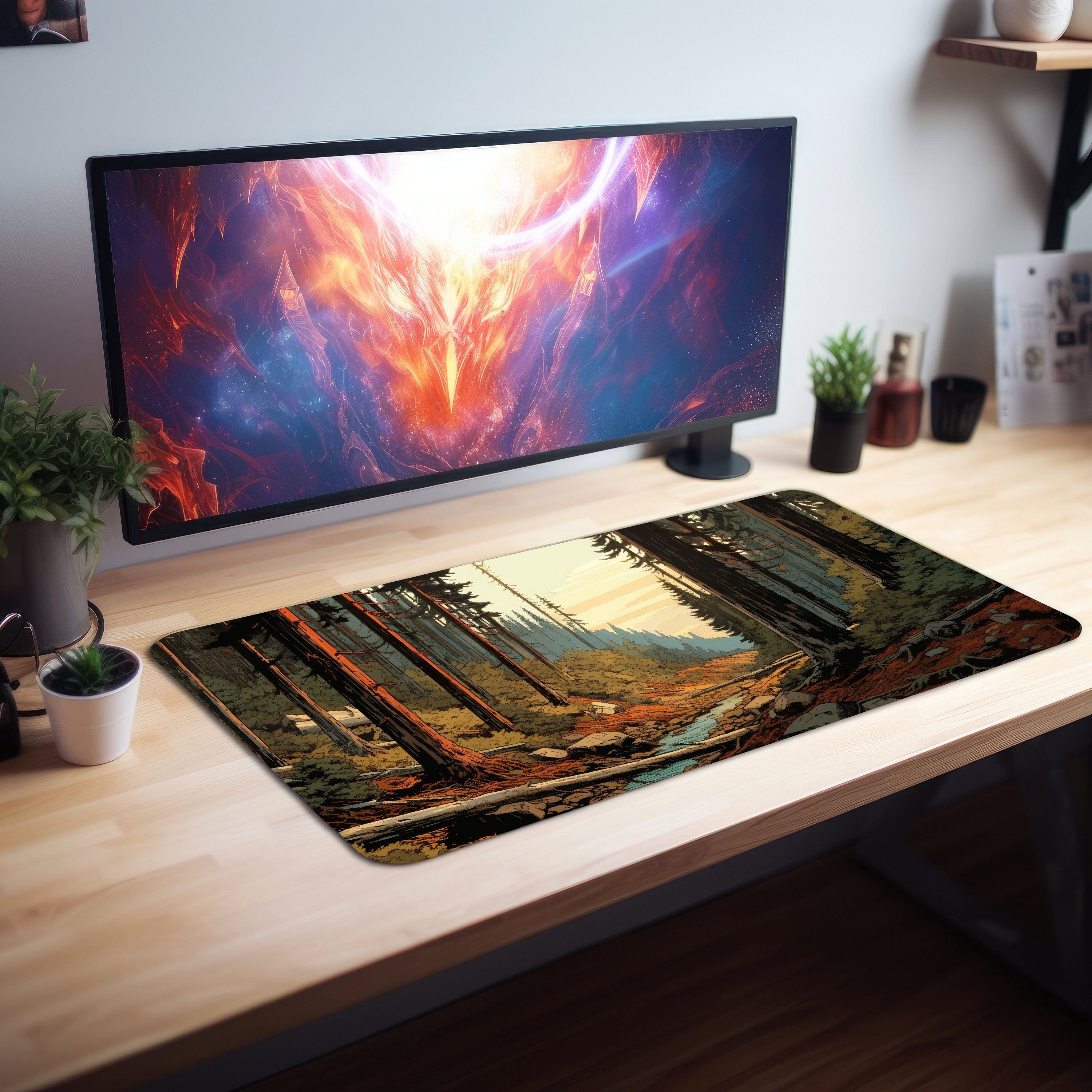 Redwood National Park Lover Aesthetic Desk Decoration Large Desk Mat Cute Desk Decor Decorative