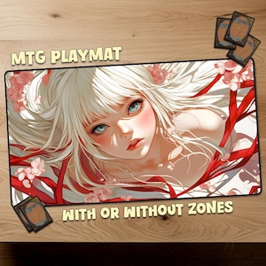 Anime Girl Waifu Magic The Gathering Playmat MTG Playmat con zone MTG Gift Play Mat TCG Tappetino personalizzato Giochi di carte collezionabili Dimensioni ufficiali