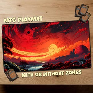 Fantasy Planet Weltraummagie The Gathering Spielmatte MTG Spielmatte mit Bereiche MTG Geschenkmatte TKG personalisierte Matte Sammelkartenspiele offizielle Größe