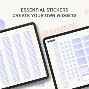 Essential Gradient Sticker Book: Create Your Own Widgets | Digital Planner Stickers for GoodNotes | Functional and Decorative Stickers