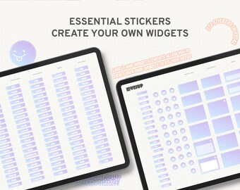 Essentieel verloopstickerboek: maak je eigen widgets | Digitale plannerstickers voor GoodNotes | Functionele en decoratieve stickers