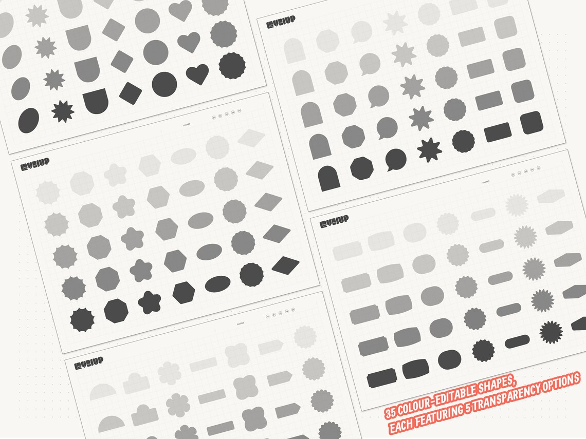 Editable Sticker Card Shapes Colour Editable Stickers for Goodnotes Planner - Versatile ...