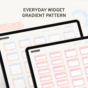 Unique Everyday Digital Widget Stickers for Goodnotes Planner, Clean Design with Soft Gradient Patterns, Essential Pre-cropped Sticker Book