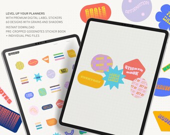 Alledaagse etiketstickers 1 | Digitale stickers | Digitale plannersticker voor GoodNotes & Notability | Verbeterplanner | Uniek | iPad-stickers