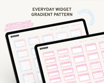 Unieke alledaagse digitale widgetstickers voor Goodnotes Planner, zachte gradiëntpatronen widgets, essentieel voorgesneden stickerboek, set 3