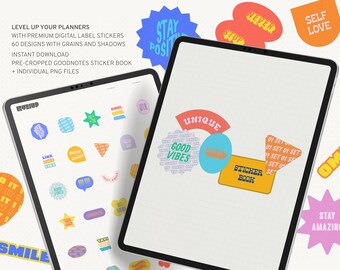 Good Vibes motiverende digitale planner-stickers, compatibel met GoodNotes & Notability, uniek ontwerp iPad-stickers, verbetering van de productiviteit